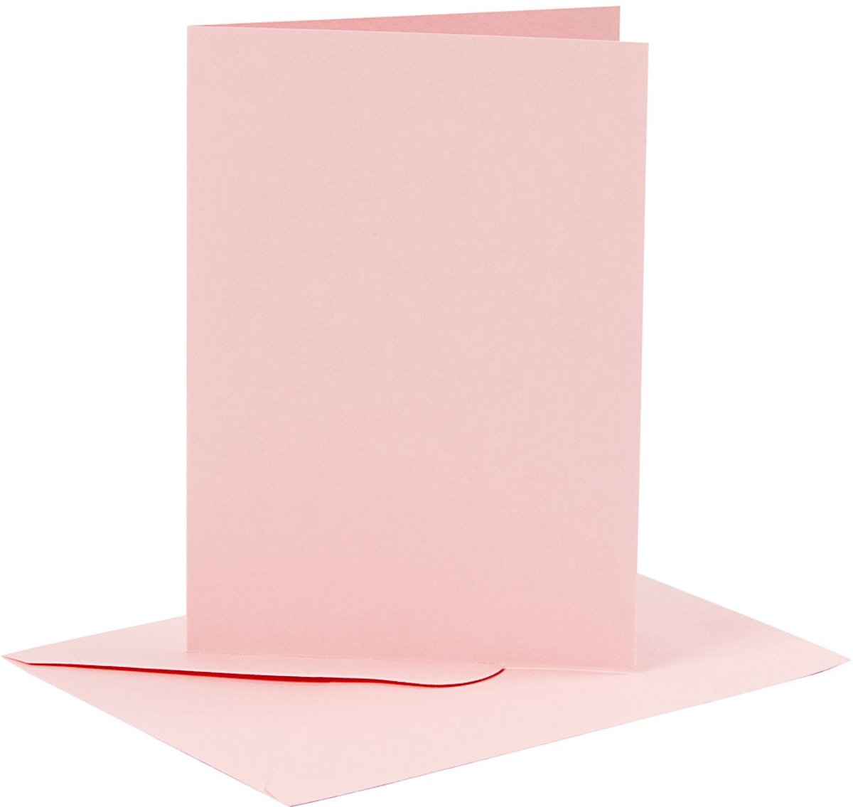 Kaarten en enveloppen, afmeting kaart 10,5x15 cm, afmeting envelop 11,5x16,5 cm, roze, 6sets [HOB-23016]